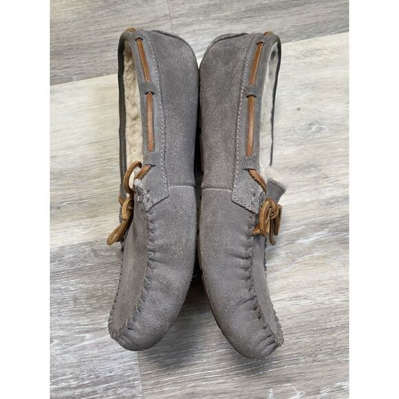 UGG DAKOTA PEWTER SUEDE SHEEPSKIN ANKLE SLIPPERS SIZE US 9/UK 7.5/EU 40 - Picture 6 of 7